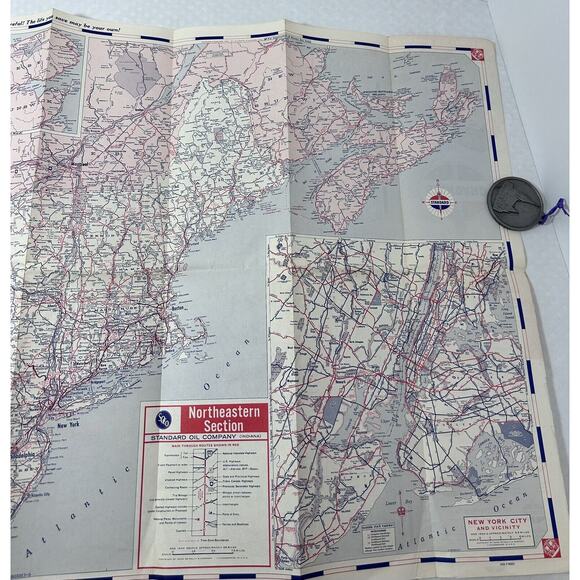 Vintage Standard Amoco Oil Company Central United States Map Advertising - Picture 4 of 13
